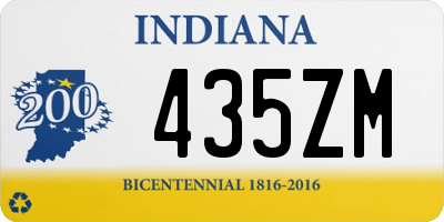 IN license plate 435ZM