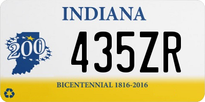 IN license plate 435ZR