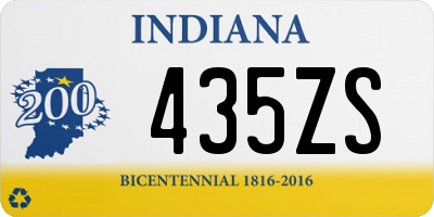 IN license plate 435ZS