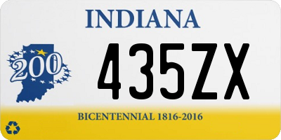 IN license plate 435ZX