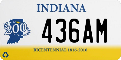 IN license plate 436AM