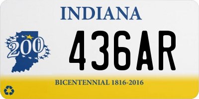 IN license plate 436AR