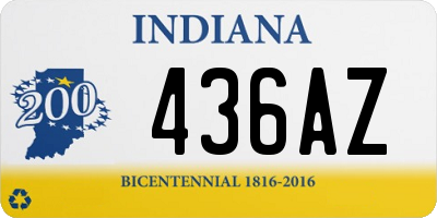 IN license plate 436AZ