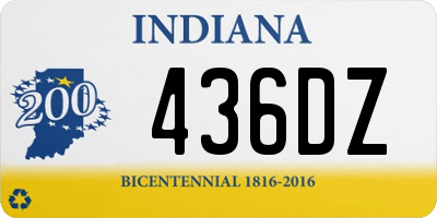 IN license plate 436DZ