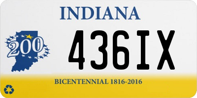 IN license plate 436IX