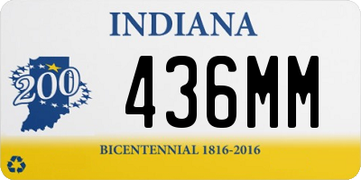 IN license plate 436MM