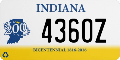 IN license plate 436OZ