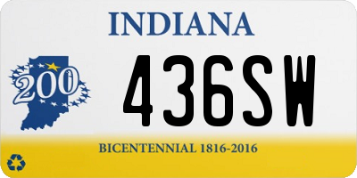 IN license plate 436SW