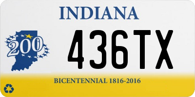 IN license plate 436TX