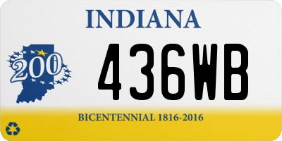 IN license plate 436WB