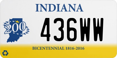 IN license plate 436WW