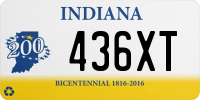 IN license plate 436XT