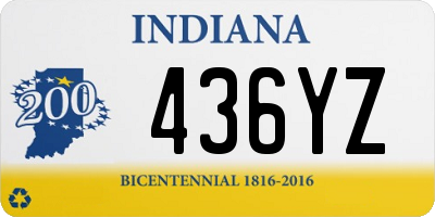 IN license plate 436YZ