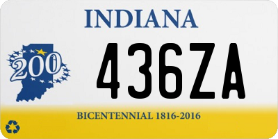 IN license plate 436ZA