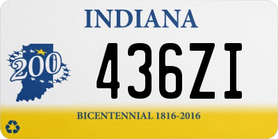 IN license plate 436ZI