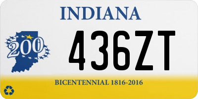 IN license plate 436ZT