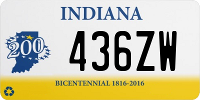 IN license plate 436ZW