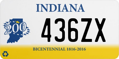 IN license plate 436ZX