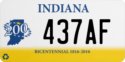 IN license plate 437AF