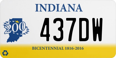 IN license plate 437DW