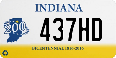 IN license plate 437HD