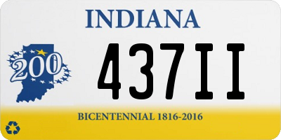 IN license plate 437II