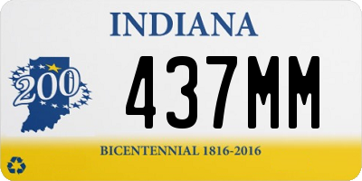 IN license plate 437MM