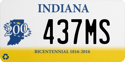 IN license plate 437MS