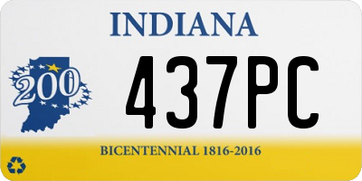 IN license plate 437PC