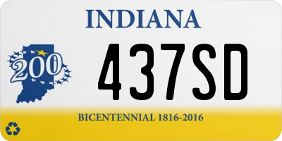 IN license plate 437SD