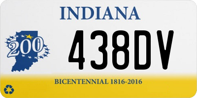 IN license plate 438DV