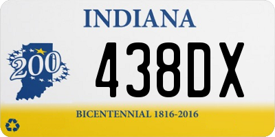 IN license plate 438DX