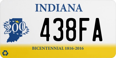 IN license plate 438FA