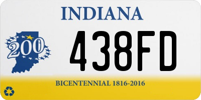 IN license plate 438FD