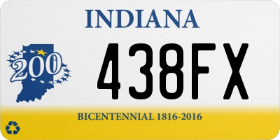 IN license plate 438FX