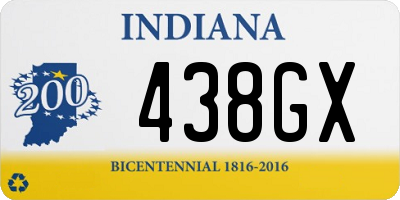 IN license plate 438GX