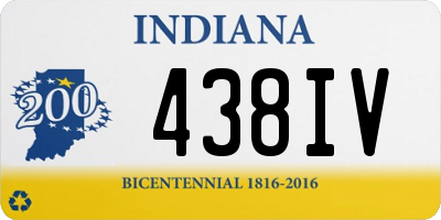 IN license plate 438IV