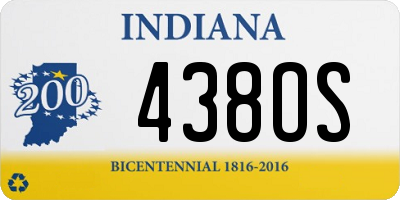 IN license plate 438OS