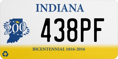 IN license plate 438PF