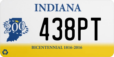 IN license plate 438PT