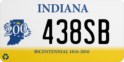 IN license plate 438SB