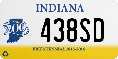 IN license plate 438SD