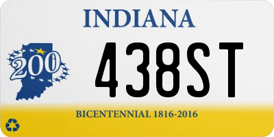 IN license plate 438ST