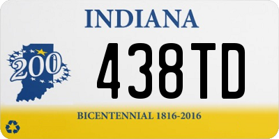 IN license plate 438TD