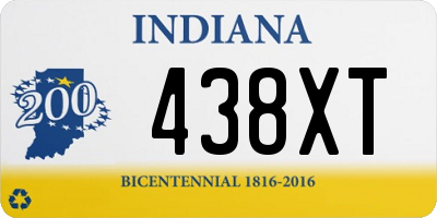 IN license plate 438XT