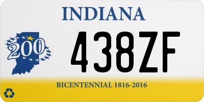 IN license plate 438ZF