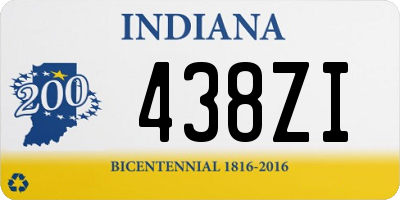 IN license plate 438ZI