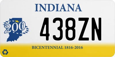 IN license plate 438ZN