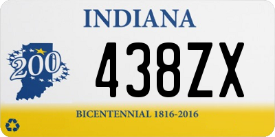 IN license plate 438ZX