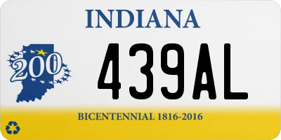 IN license plate 439AL